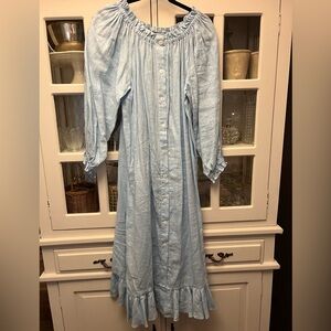 Sleeper Linen Lounge Dress in blue
